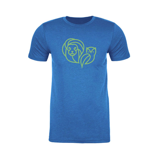 ADULT Super Soft Logo T-Shirt Blue - The Lion and The Owl